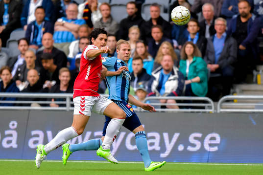 Kalmars Marko Biskupovic och Djurgårdens Gustav Engvall
