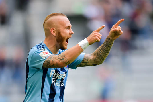 Djurgårdens Magnus Eriksson jublar