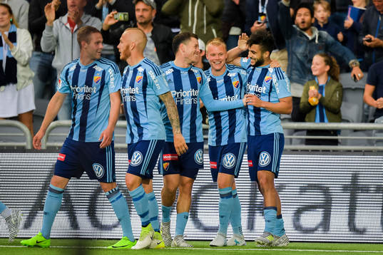 Djurgårdens spelare jublar