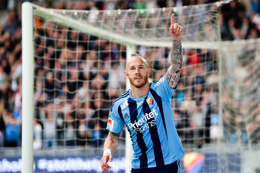 Djurgårdens Magnus Eriksson jublar