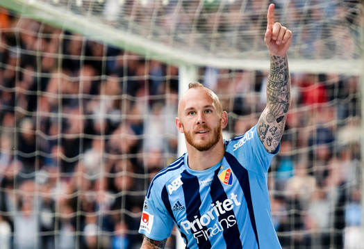 Djurgårdens Magnus Eriksson jublar