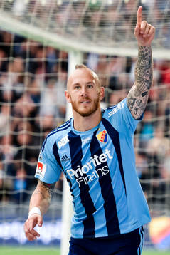 Djurgårdens Magnus Eriksson jublar