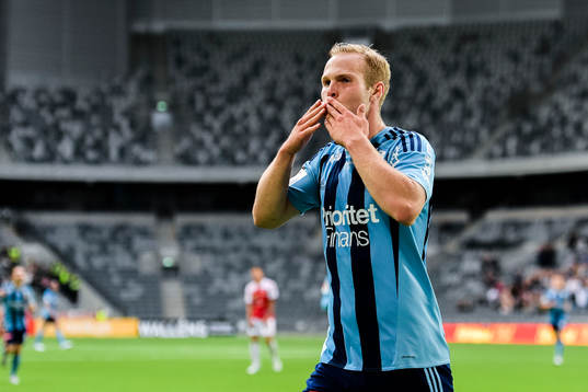 Djurgårdens Gustav Engvall jublar