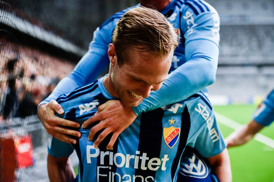 Djurgårdens Gustav Engvall jublar