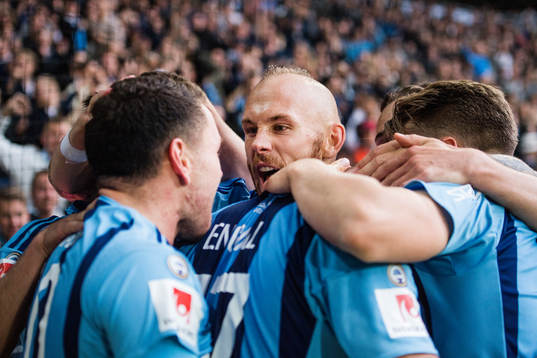 Djurgårdens Magnus Eriksson jublar