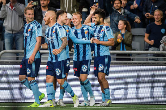 Djurgårdens Gustav Engvall, Magnus Eriksson, Kerim Mrabti,