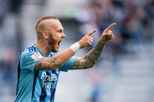 Djurgårdens Magnus Eriksson jublar