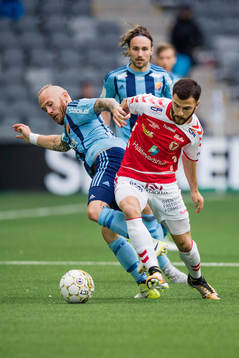 Djurgårdens Magnus Eriksson och Kevin Walker mot Kalmars