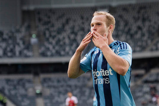 Djurgårdens Gustav Engvall jublar