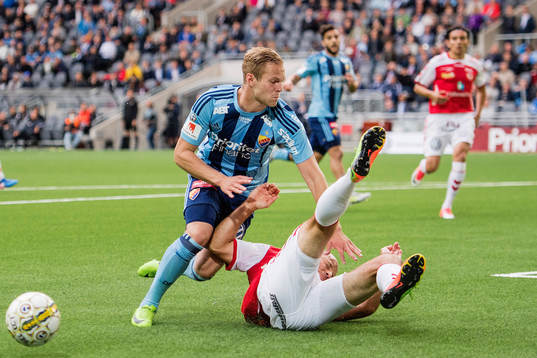Djurgårdens Gustav Engvall och Kalmars Stefan Larsson