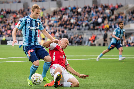 Djurgårdens Gustav Engvall och Kalmars Stefan Larsson