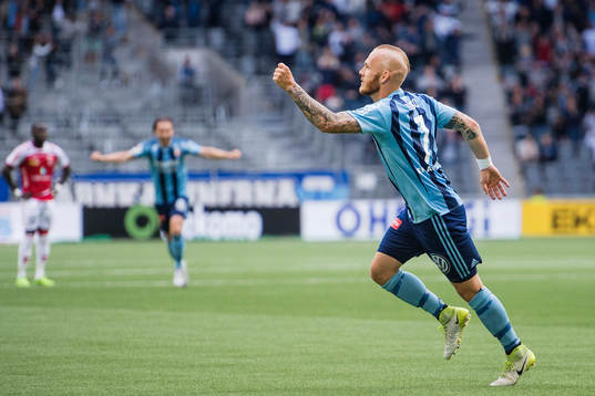 Djurgårdens Magnus Eriksson jublar