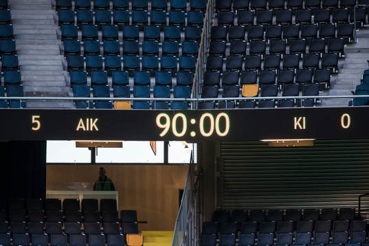 Resultattavlan visar slutresultatet 5-0