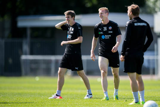 Helsingborgs Adam Eriksson och Peter Larsson