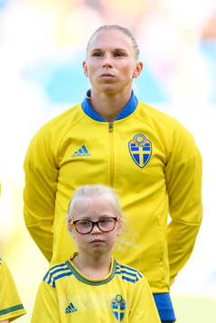 Sveriges Jonna Andersson vid lineup innan