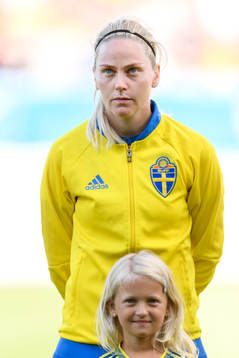 Sveriges Lisa Dahlkvist vid lineup innan