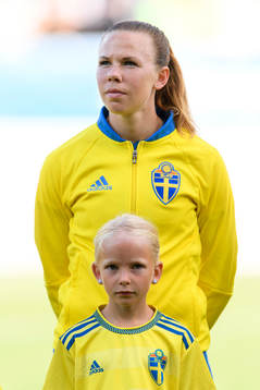 Sveriges Jessica Samuelsson vid lineup innan