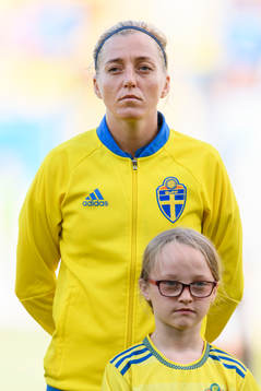 Sveriges Linda Sembrant vid lineup innan
