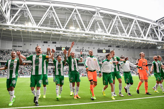 Hammarbys spelare jublar