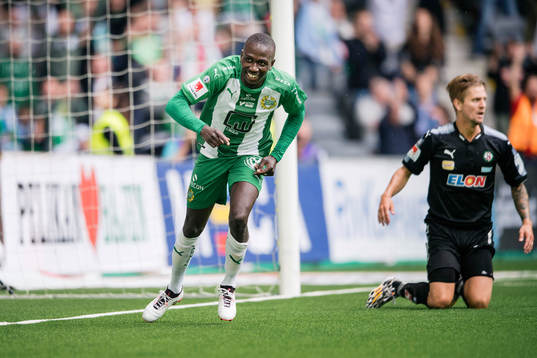 Hammarbys Pa Amat Dibba gör 3-0 och jublar