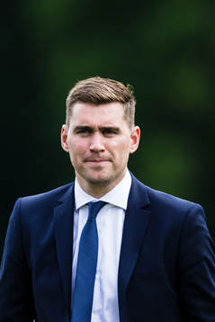AFC Eskilstunas tränare Michael Jolley innan