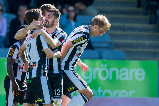 Landskronas spelare jublar
