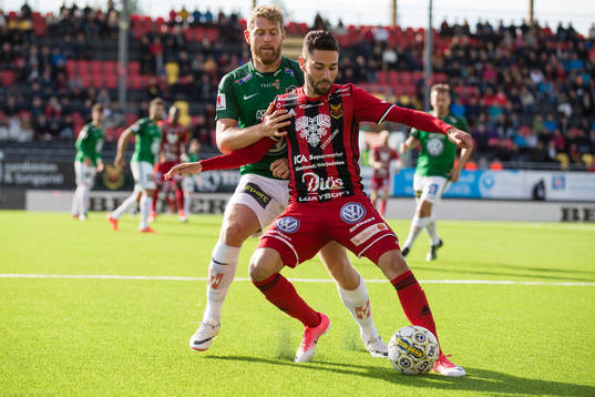 Östersunds Gabriel Somi mot Jönköpings Stefan Karlsson