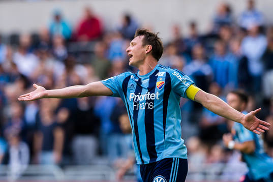 Djurgårdens Kim Källström reagerar