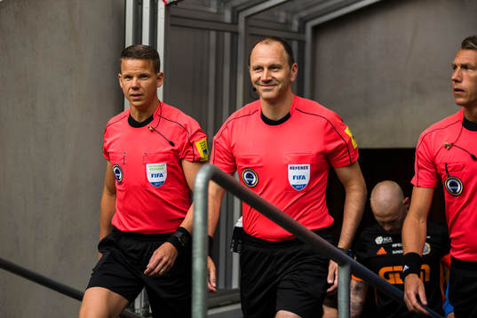 Domare Jonas Eriksson, Mathias Klasenius och Daniel