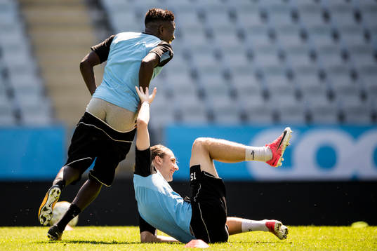 Malmö FFs Pa Konate och Pawel Cibicki