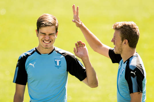 Malmö FFs Pavle Vagic och Teddy Bergqvist