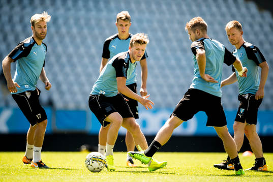 Malmö FFs Rasmus Bengtsson, Teddy Bergqvist, Mattias