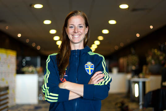 Lotta Schelin poserar fö rett porträtt