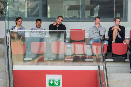 Helsingborgs Max Svensson (v), Jonathan Larsson, Charlie