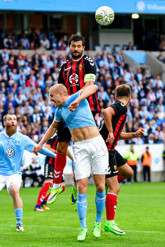 Malmö FFs Franz Brorsson och Vardars Boban Grncharov
