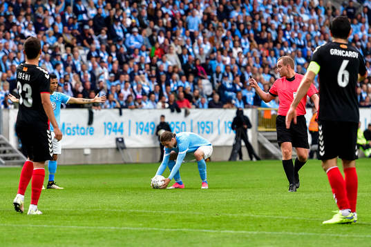 Malmö FFs Pawel Cibicki får en varning