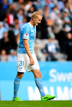 Malmö FFs Franz Brorsson och Anton Tinnerholm deppar