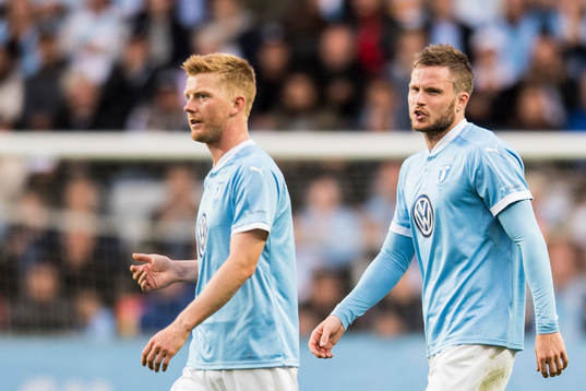 Malmö FFs Anders Christiansen och Lasse Nielsen
