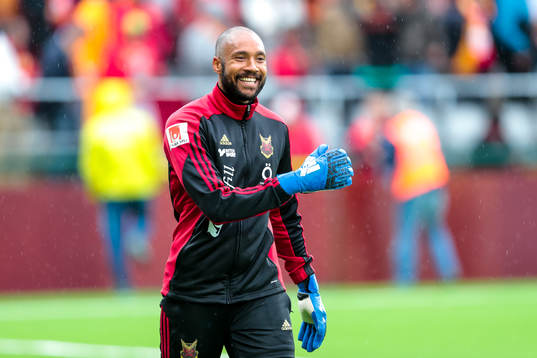 Östersunds målvakt Aly Keita före fotbollsmatchen i