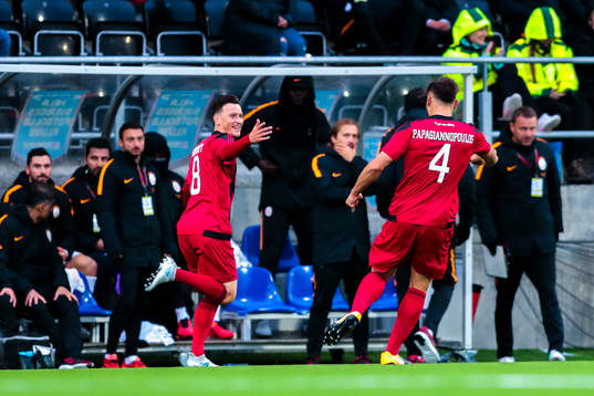 Östersunds Jamie Hopcutt jublar