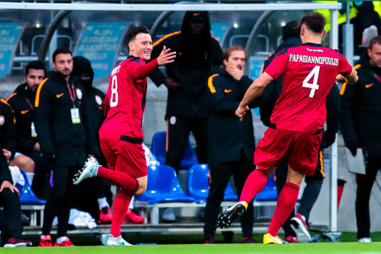 Östersunds Jamie Hopcutt jublar
