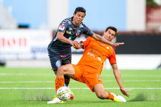 Kalmars Romário Pereira Sipião och AFC Eskilstunas Thomas