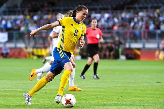 Sveriges Lotta Schelin i fotbollsmatchen mellan Tyskland