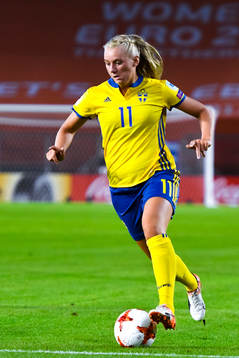 Sveriges Stina Blackstenius i fotbollsmatchen mellan
