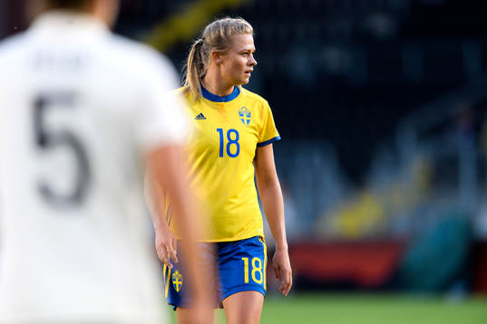 Sveriges Fridolina Rolfö i fotbollsmatchen mellan Tyskland