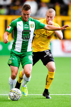 Hammarbys Mats Solheim och Elfsborgs Daniel Gustavsson
