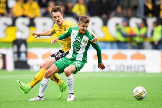 Hammarbys Leo Bengtsson och Elfsborgs Jörgen Horn