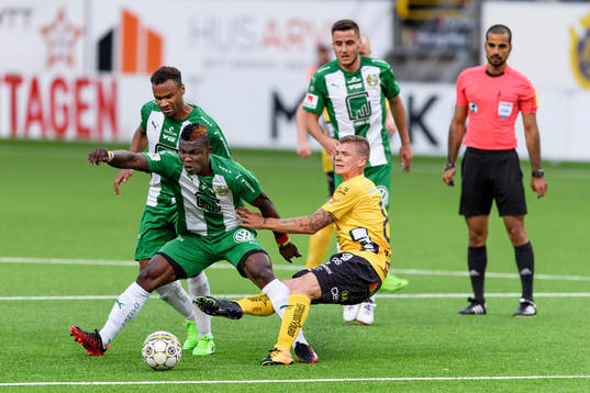 Hammarbys Joseph Aidoo och Elfsborgs Samuel Holmén