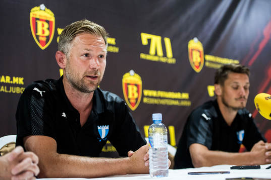 Malmö FFs tränare Magnus Pehrsson och Markus Rosenberg