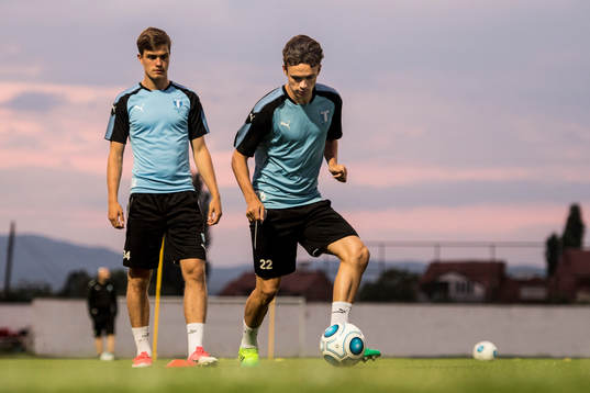 Malmö FFs Andreas Vindheim och Pavle Vagic